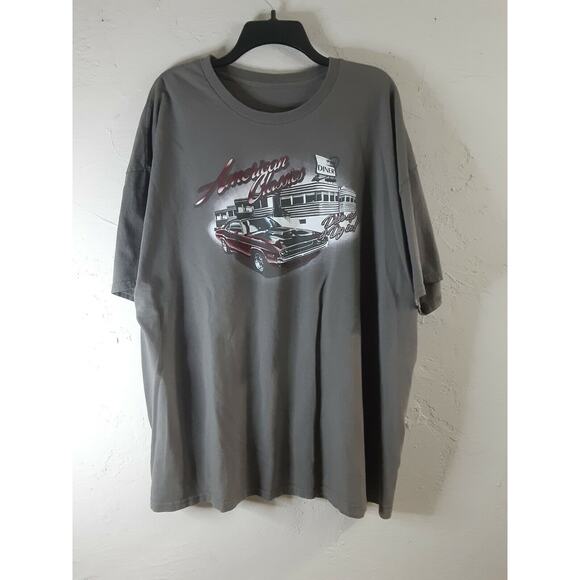 AMERICAN CLASSICS Muscle Car & Diner Eats "Drive Up & Dig In" T Shirt Sz XL - Picture 1 of 3